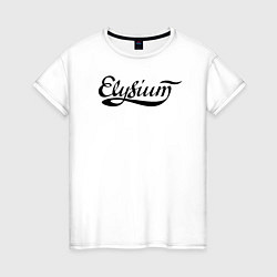 Футболка хлопковая женская Elysium логотип, цвет: белый