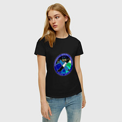 Футболка хлопковая женская SPACEX Илон Маск Лого, цвет: черный — фото 2