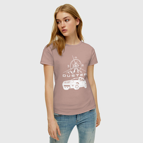 Женская футболка Renault Duster / Пыльно-розовый – фото 3