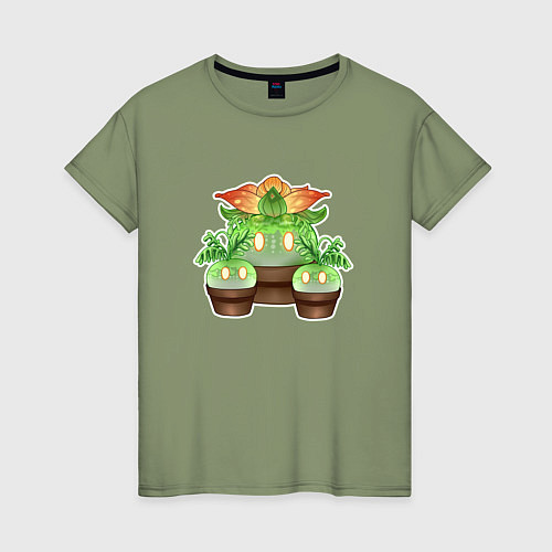 Женская футболка Слаймовые цветочки / Авокадо – фото 1