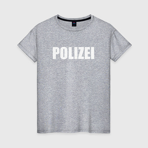 Женская футболка POLIZEI Полиция Надпись Белая / Меланж – фото 1