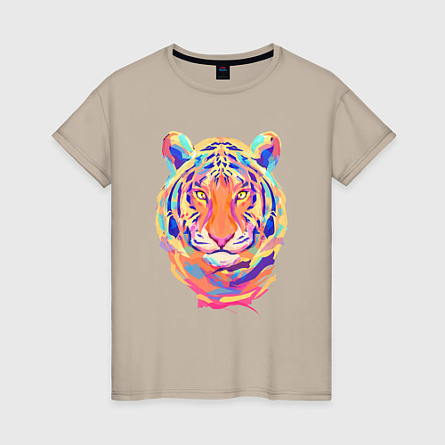 Женская футболка Color Tiger / Миндальный – фото 1