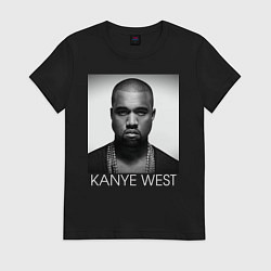 Футболка хлопковая женская KANYE WEST, цвет: черный