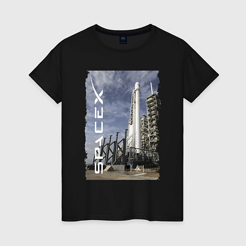 Женская футболка Space X, космодром / Черный – фото 1