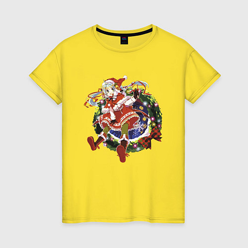 Женская футболка Милая смелая снегурочка / Желтый – фото 1