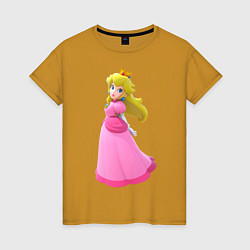 Футболка хлопковая женская Princess Peach, цвет: горчичный