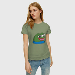 Футболка хлопковая женская Pepe happy Пепе хеппи, цвет: авокадо — фото 2