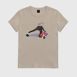 Футболка хлопковая женская Cat Eris, цвет: миндальный