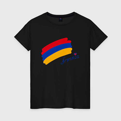 Женская футболка Любимая Армения / Черный – фото 1