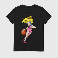 Футболка хлопковая женская Peach Basketball, цвет: черный