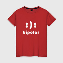Футболка хлопковая женская Bipolar Биполяр Расстройство, цвет: красный