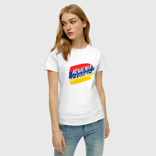 Женская футболка Сильная Армения / Белый – фото 3
