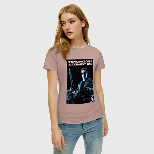 Женская футболка Арнольд Шварценеггер / Пыльно-розовый – фото 3