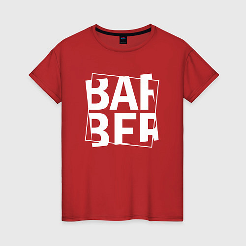 Женская футболка Барбер белый / Красный – фото 1
