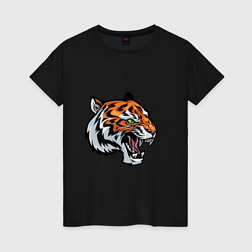 Женская футболка Face Tiger / Черный – фото 1