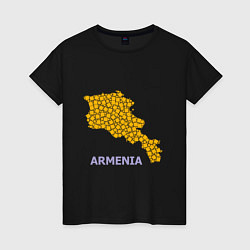 Футболка хлопковая женская Golden Armenia, цвет: черный