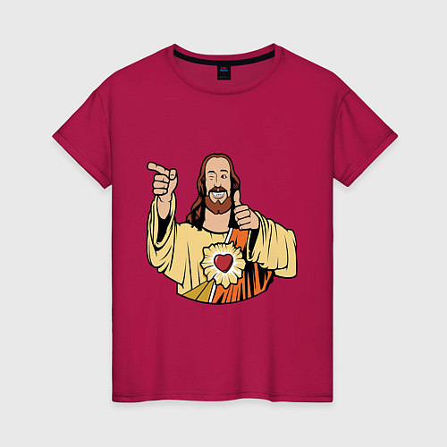 Женская футболка Dogma - smile Jesus like / Маджента – фото 1