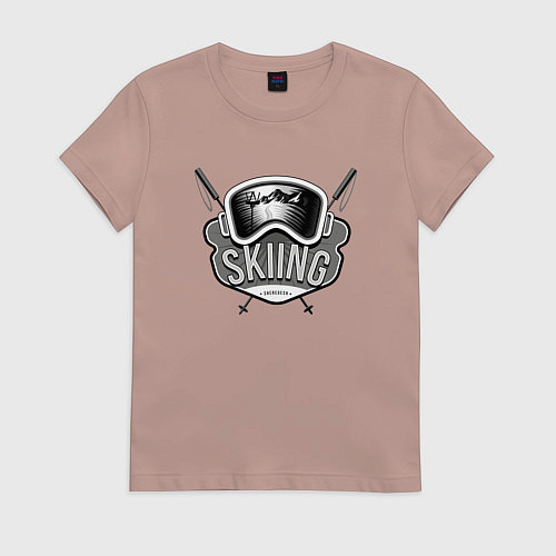 Женская футболка SKIING / Пыльно-розовый – фото 1