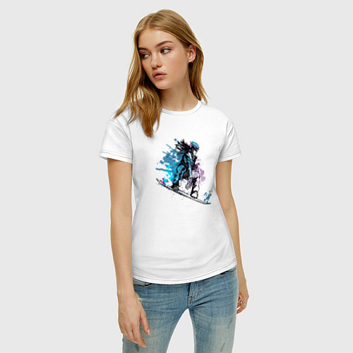 Женская футболка Вниз по склону / Белый – фото 3