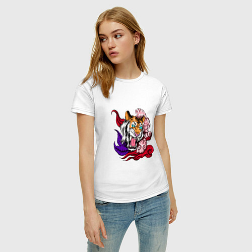 Женская футболка Тигриный стиль / Белый – фото 3