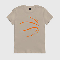 Футболка хлопковая женская Баскетбольный мяч, цвет: миндальный