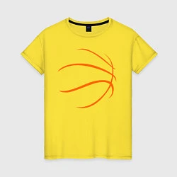 Футболка хлопковая женская Баскетбольный мяч, цвет: желтый