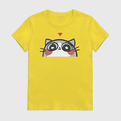 Футболка хлопковая женская Котя влюбился, цвет: желтый