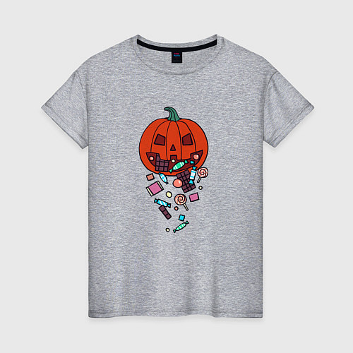 Женская футболка Pumpkin Puke / Меланж – фото 1