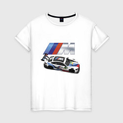 Футболка хлопковая женская BMW Great Racing Team, цвет: белый