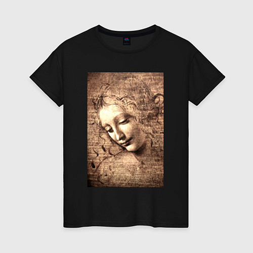 Женская футболка Леонардо да Винчи Ла Скапильята около 1506-1508 / Черный – фото 1