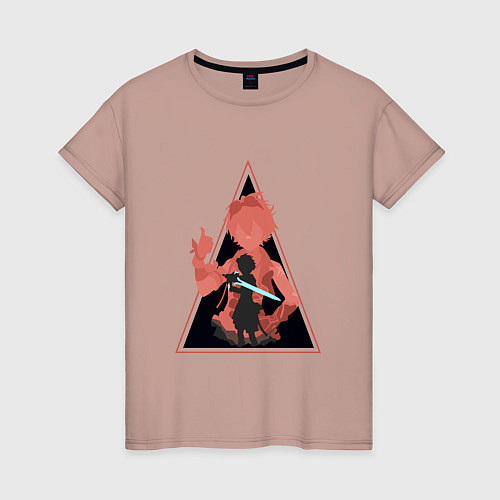 Женская футболка Genshin Impact BennettБеннет / Пыльно-розовый – фото 1
