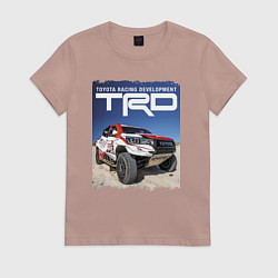Футболка хлопковая женская Toyota Racing Development, desert, цвет: пыльно-розовый