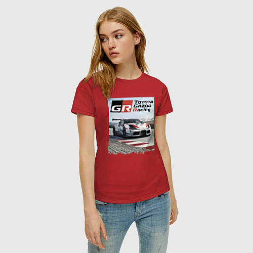 Женская футболка Toyota Gazoo Racing - легендарная спортивная коман / Красный – фото 3