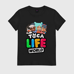 Футболка хлопковая женская TOCA LIFE WORLD ТОКА ЛАЙФ ВОРЛД ПЕРСОНАЖИ, цвет: черный