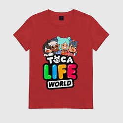 Футболка хлопковая женская TOCA LIFE WORLD ТОКА ЛАЙФ ВОРЛД ПЕРСОНАЖИ, цвет: красный