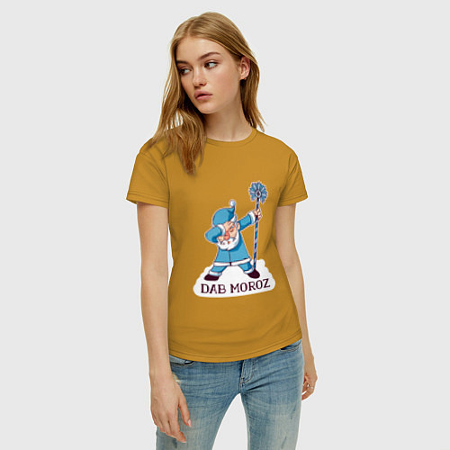 Женская футболка Dab Moroz / Горчичный – фото 3
