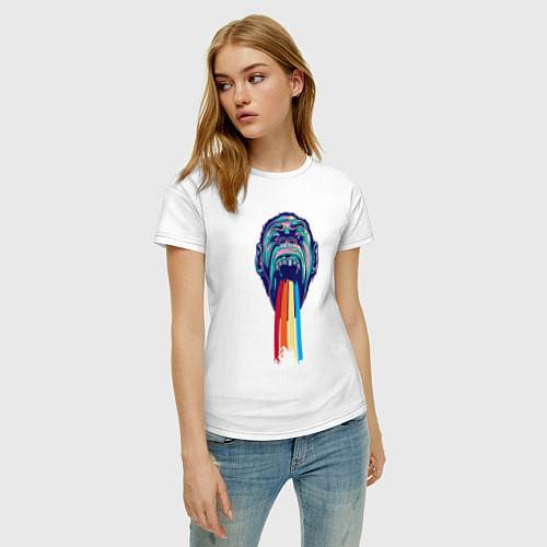 Женская футболка Цветная горилла / Белый – фото 3