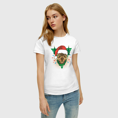 Женская футболка Christmas Dog / Белый – фото 3