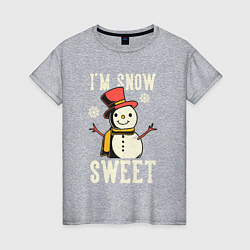 Футболка хлопковая женская Snowman, цвет: меланж