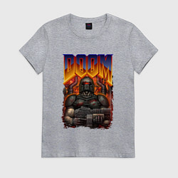 Футболка хлопковая женская DOOM 64, цвет: меланж