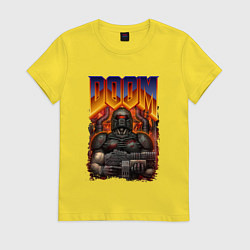 Футболка хлопковая женская DOOM 64, цвет: желтый