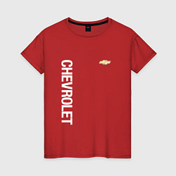Футболка хлопковая женская Chevrolet White Logo, цвет: красный