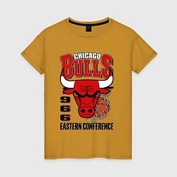 Футболка хлопковая женская Chicago Bulls NBA, цвет: горчичный