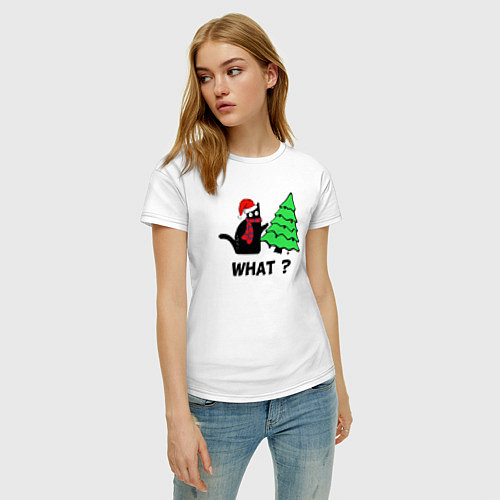 Женская футболка Кот и Новый Год / Белый – фото 3