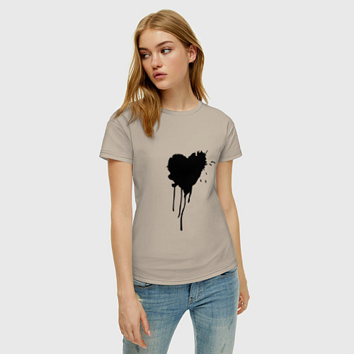 Женская футболка День любви сердце / Миндальный – фото 3
