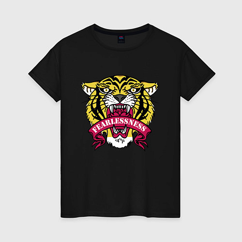 Женская футболка Бесстрашный гордый тигр / Черный – фото 1