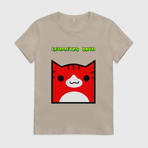 Женская футболка Geometry Dash: Cat Skin / Миндальный – фото 1