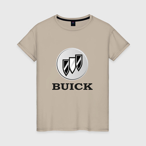 Женская футболка Gray gradient Logo Buick / Миндальный – фото 1