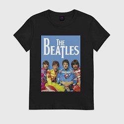 Футболка хлопковая женская The Beatles - world legend!, цвет: черный
