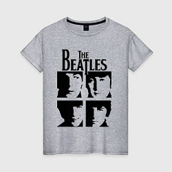 Футболка хлопковая женская The Beatles - legendary group!, цвет: меланж